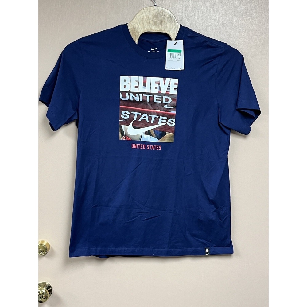 NIKE USA NATIONAL SOCCER MENS LOGO T SHIRT XL NWT NAVY BELIEVE UNITED STATES NWT